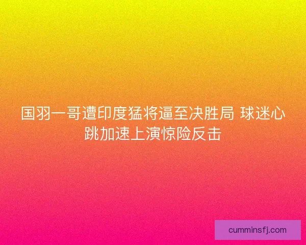 国羽一哥遭印度猛将逼至决胜局 球迷心跳加速上演惊险反击